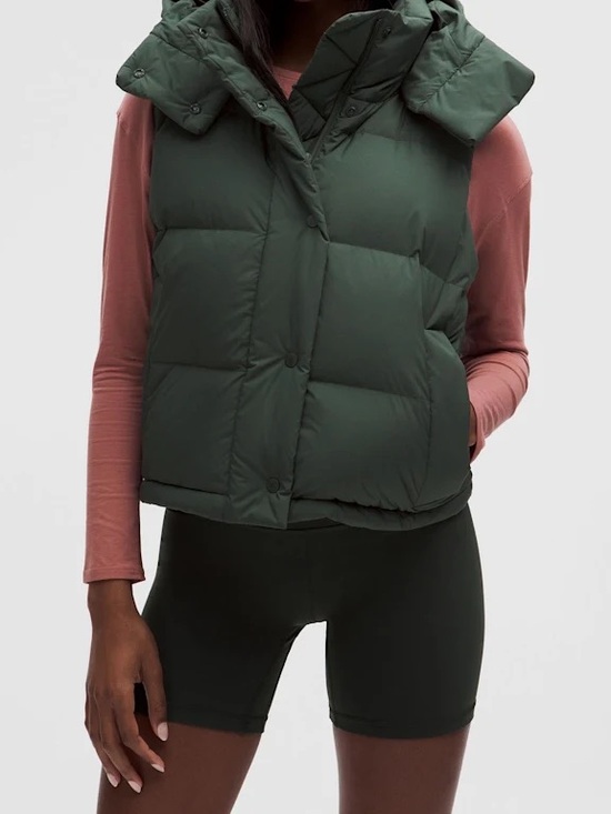 lululemon athletica Jackets & Blazers - Lululemon Wunder Puff 600-Down-Fill Cropped Vest in Rainforest Green